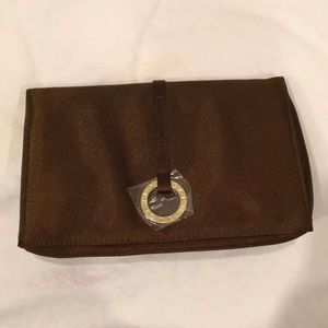 NEW Bulgari Emirates dark brown clutch